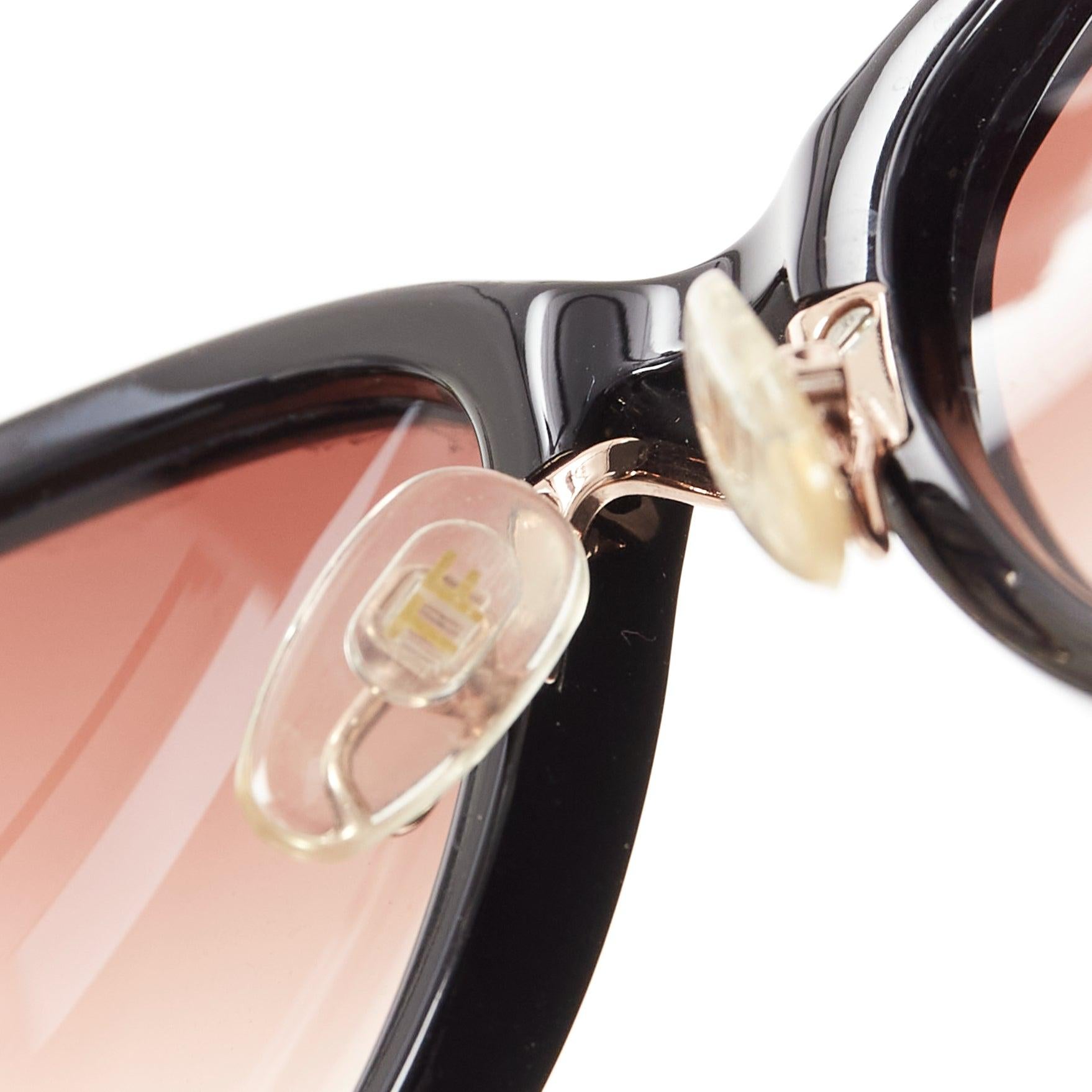 TOM FORD Gina TF345 black acetate gold T logo arm classic sunglasses 5