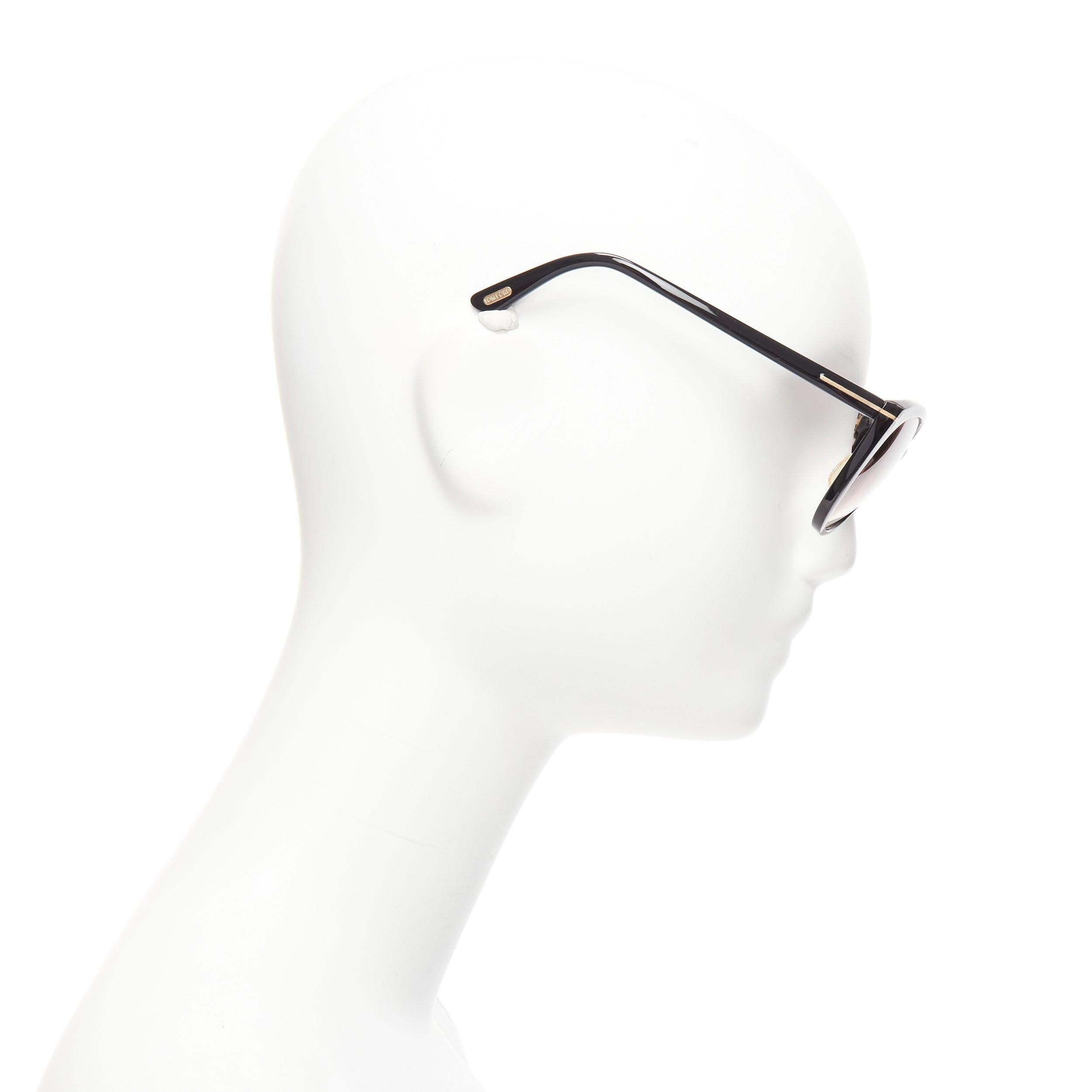 TOM FORD Gina TF345 black acetate gold T logo arm classic sunglasses In Good Condition In Hong Kong, NT