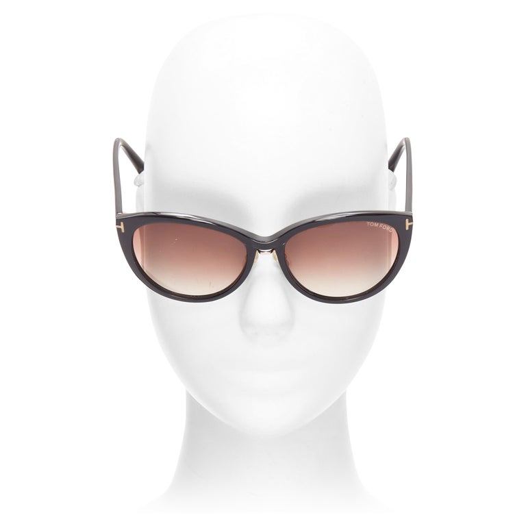 TOM FORD Gina TF345 black acetate gold T logo arm classic  display picture 1