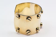 Pulsera brazalete de rosca de plata dorada Tom Ford