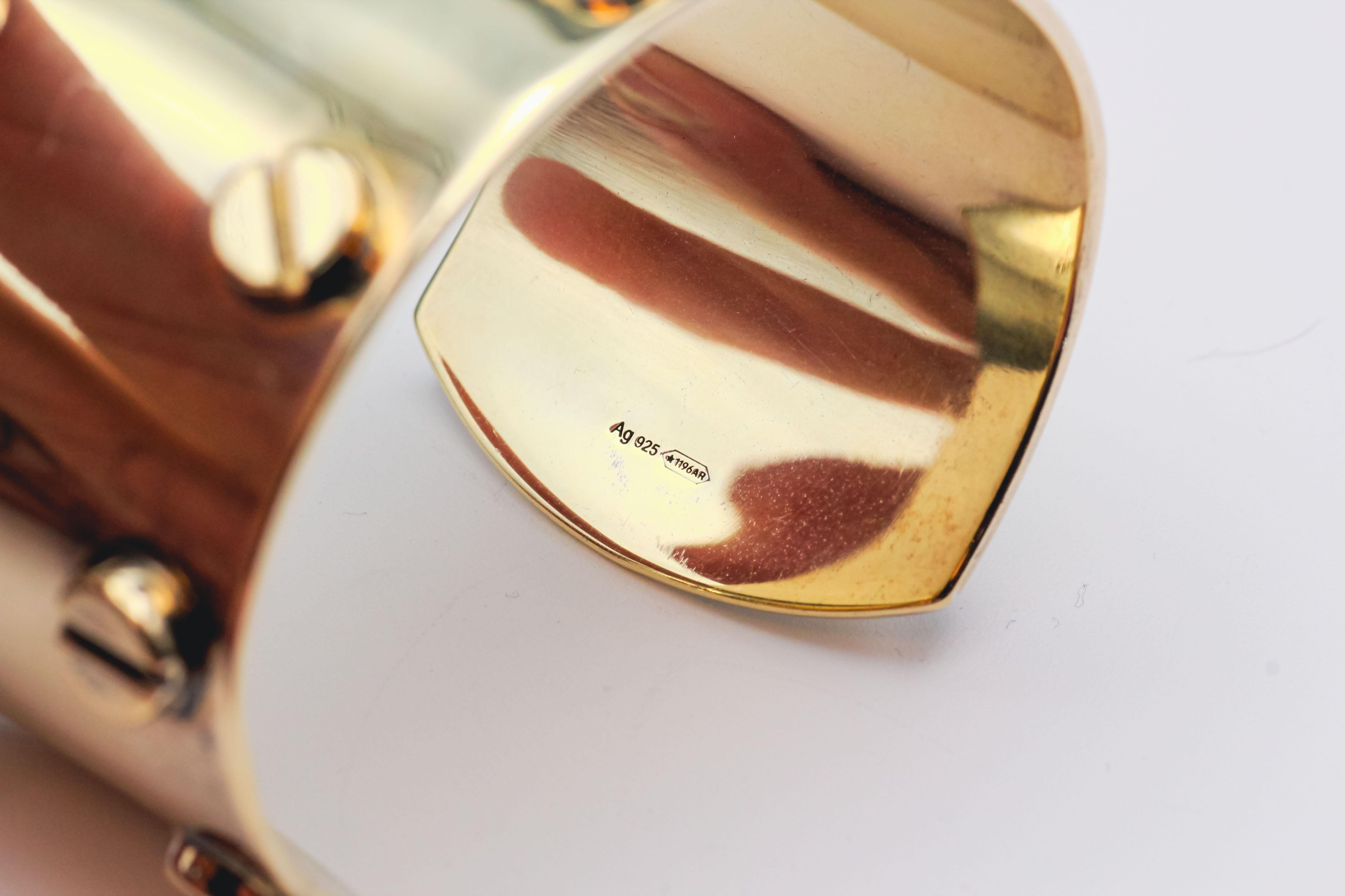 Tom Ford Gold-plated Silver Screw Cuff Bracelet 1