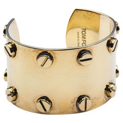 Vintage Tom Ford Gold-plated Silver Screw Cuff Bracelet