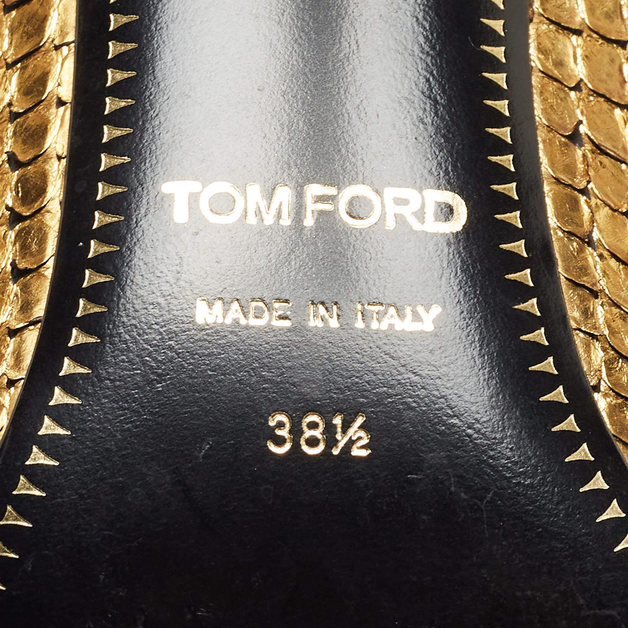 Tom Ford Gold Python Padlock Pumps 3