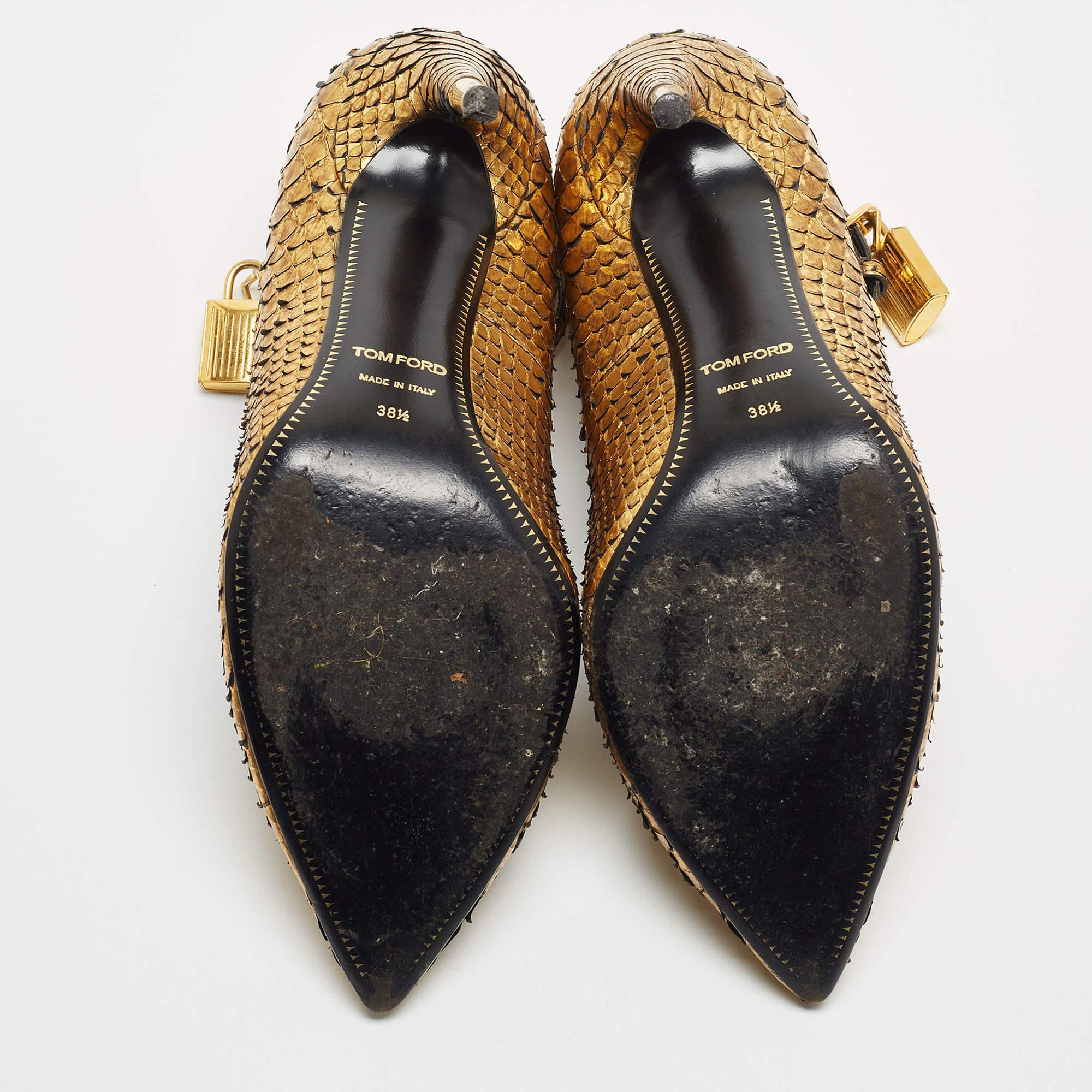 Tom Ford Gold Python Padlock Pumps 4