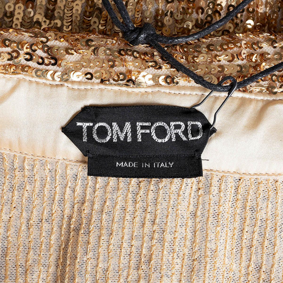 TOM FORD gold SEQUIN Button-Up Shirt 38 XS For Sale 1