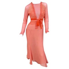 Tom Ford Grapefruit Silk and Tulle Dress 38 - 2 NWT
