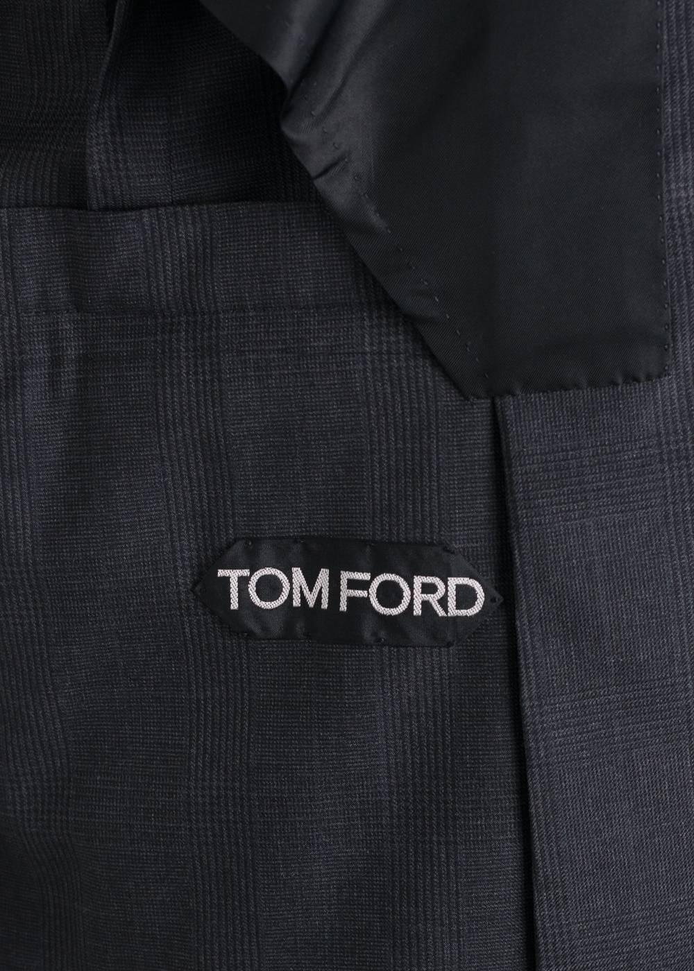 Men's Tom Ford Gray Wool Shelton Glen Check Two Piece Suit For Sale