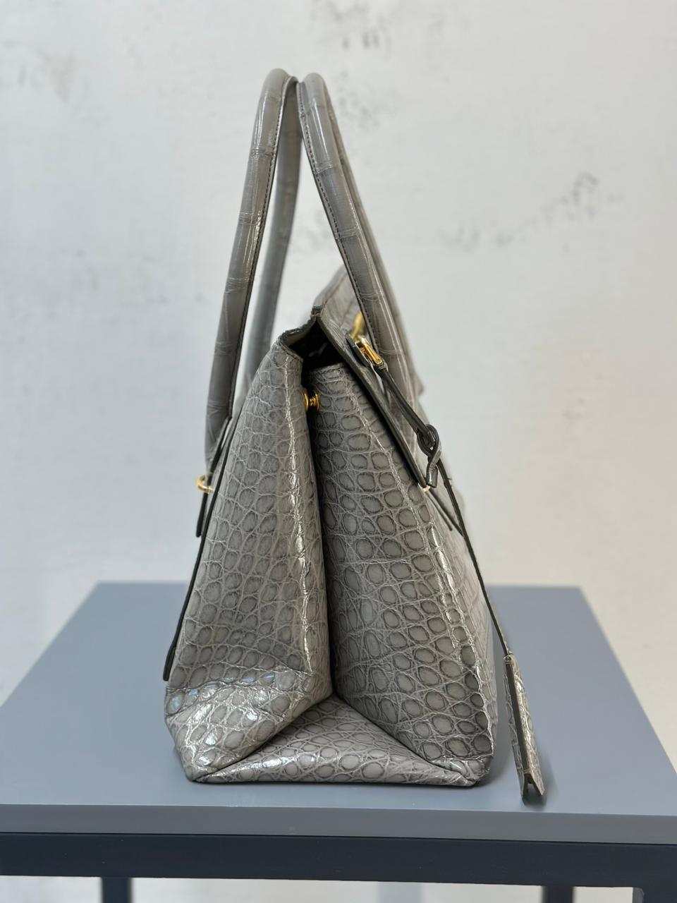 Tom Ford Grey Crocodile Model L0683T-ALD-WTP / Year, 2015 In New Condition In New York, NY