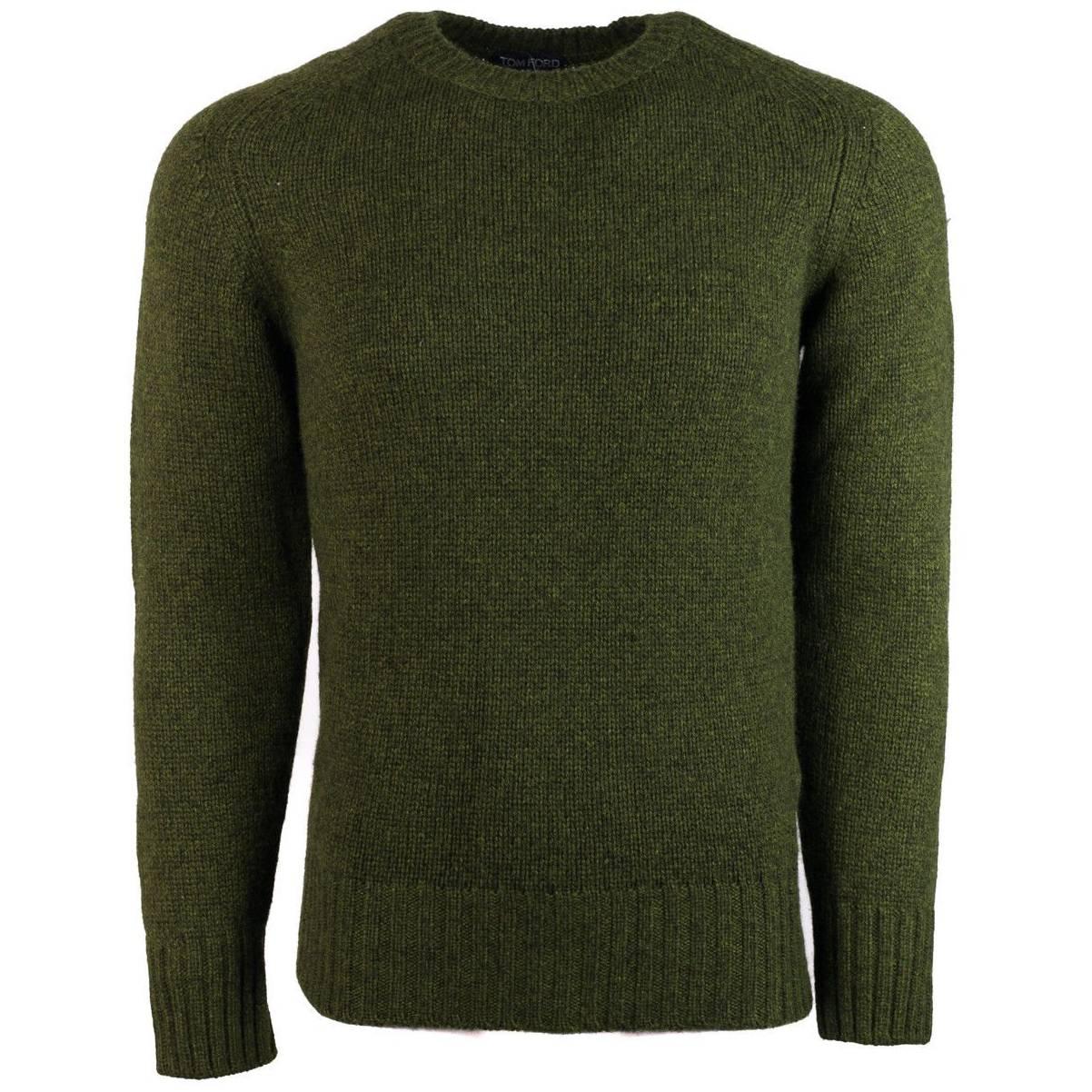 Tom Ford Green Cashmere Loose Rib Knit Crewneck Raglan Sweater For Sale