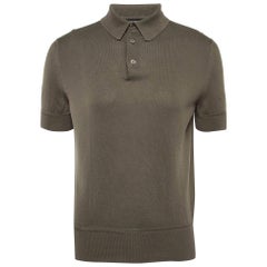 Grünes Tom Ford-Polo-T-Shirt aus Baumwollstrick in Grün, L