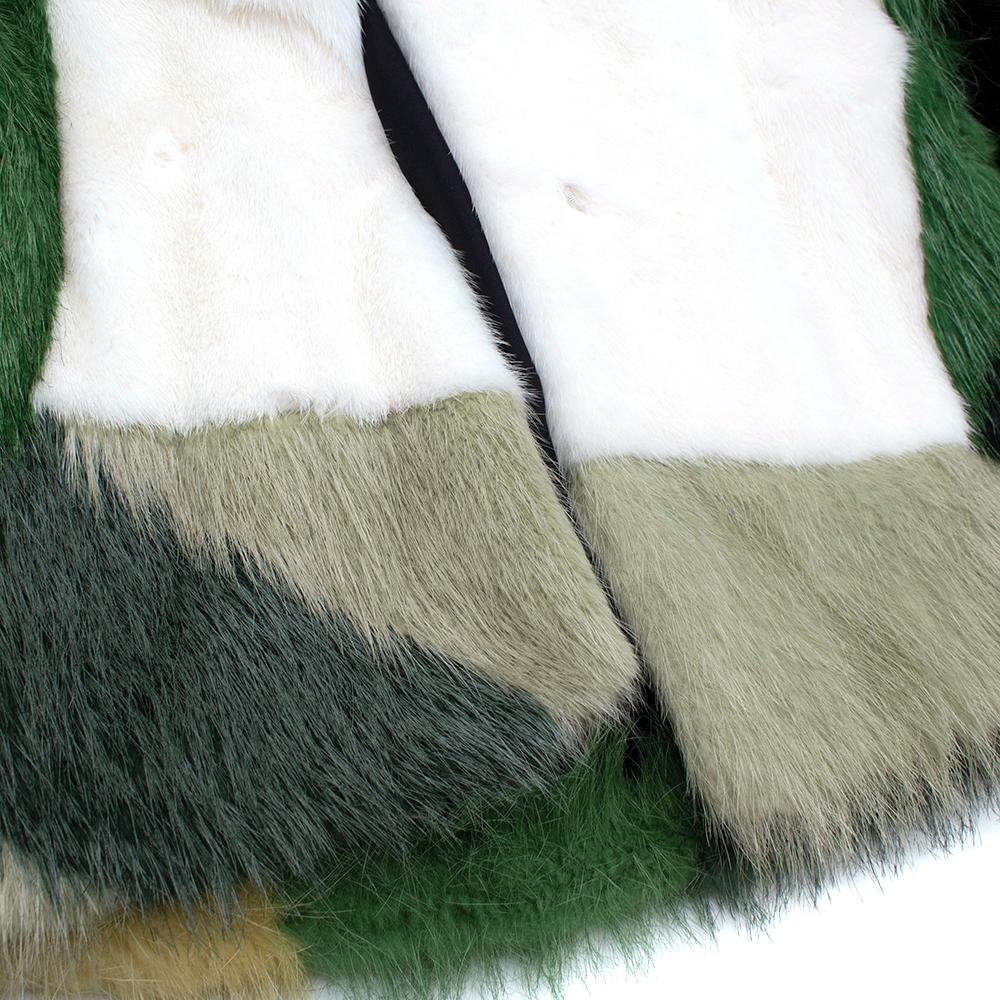 Black Tom Ford Green Intarsia Coypu Fur Coat 36