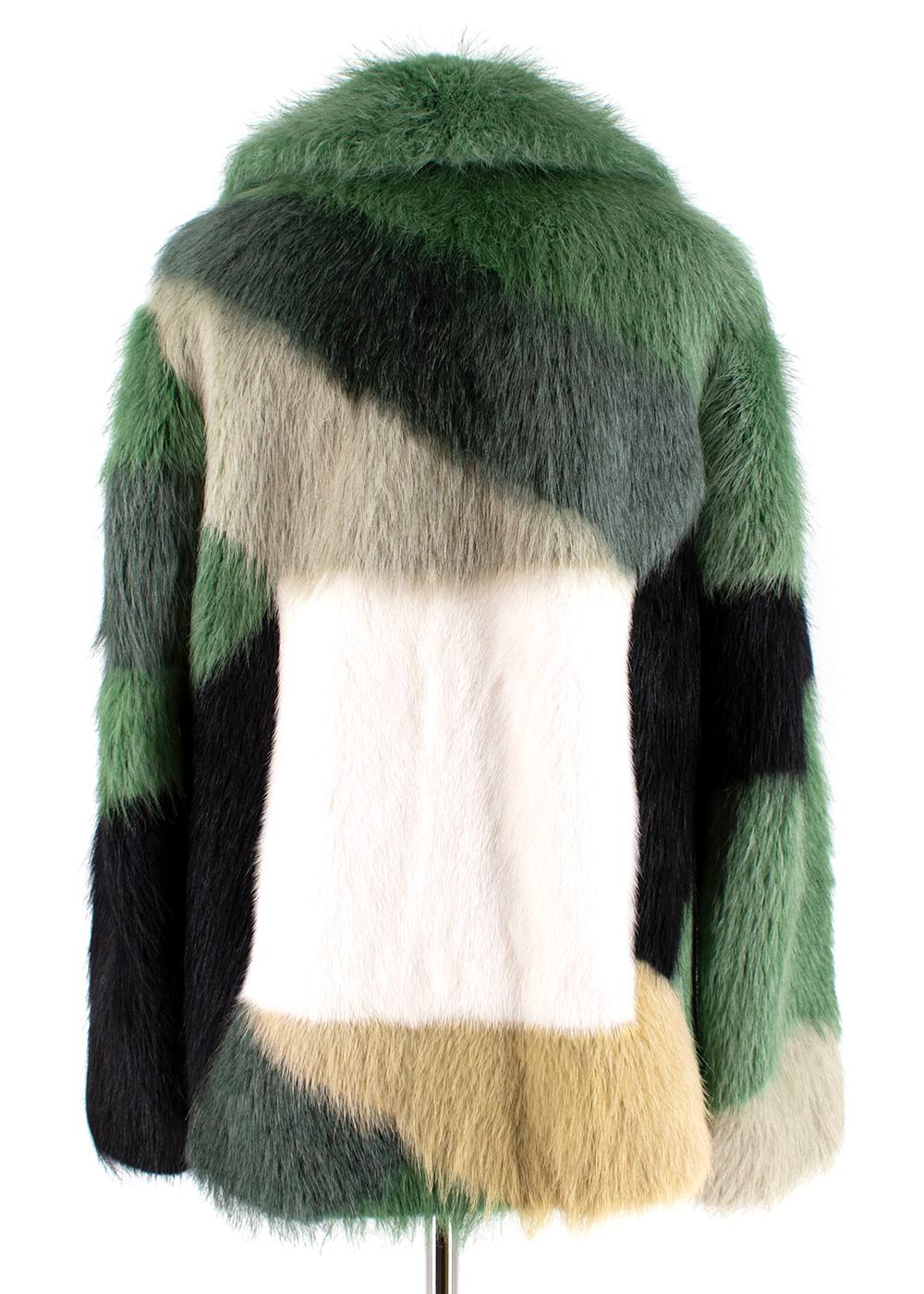 Tom Ford Green Intarsia Coypu Fur Coat 36 2