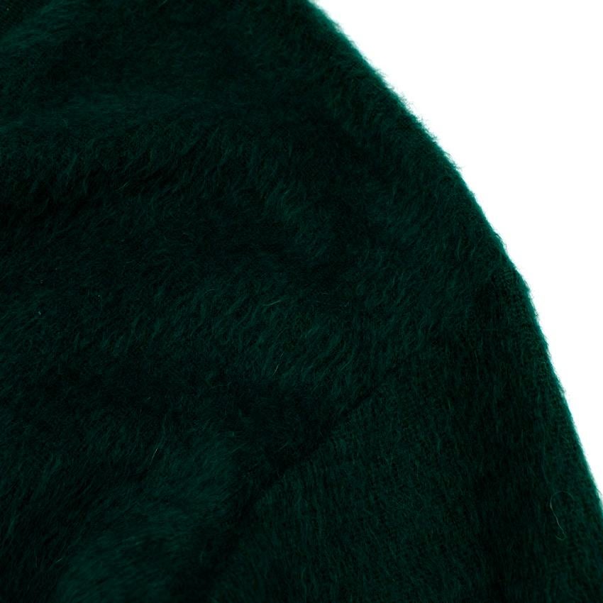 Black Tom Ford Green Mohair blend V Neck Oversized Knit Sweater - Size M