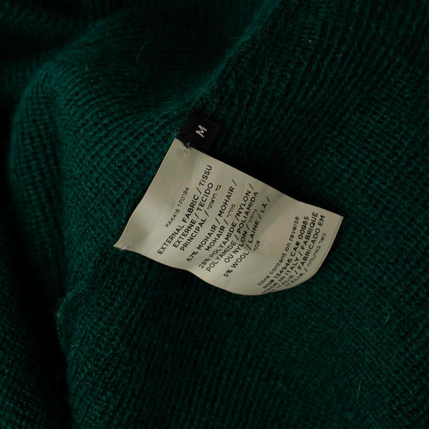 Tom Ford Green Mohair blend V Neck Oversized Knit Sweater - Size M 1