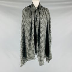 TOM FORD Grey Black Checkered Woven Scarf