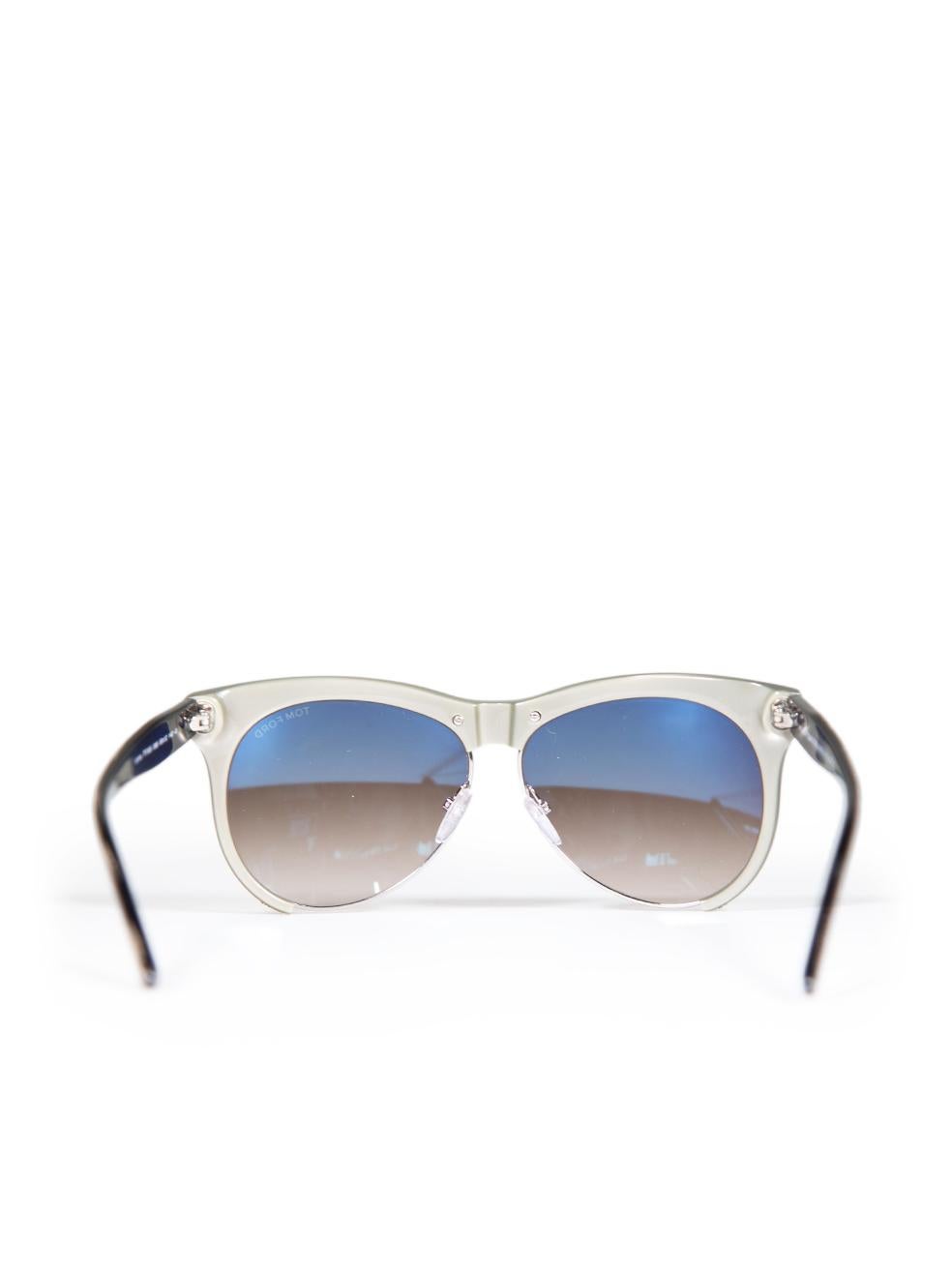 Women's Tom Ford Grey Bronze Leona Round Sunglasses For Sale