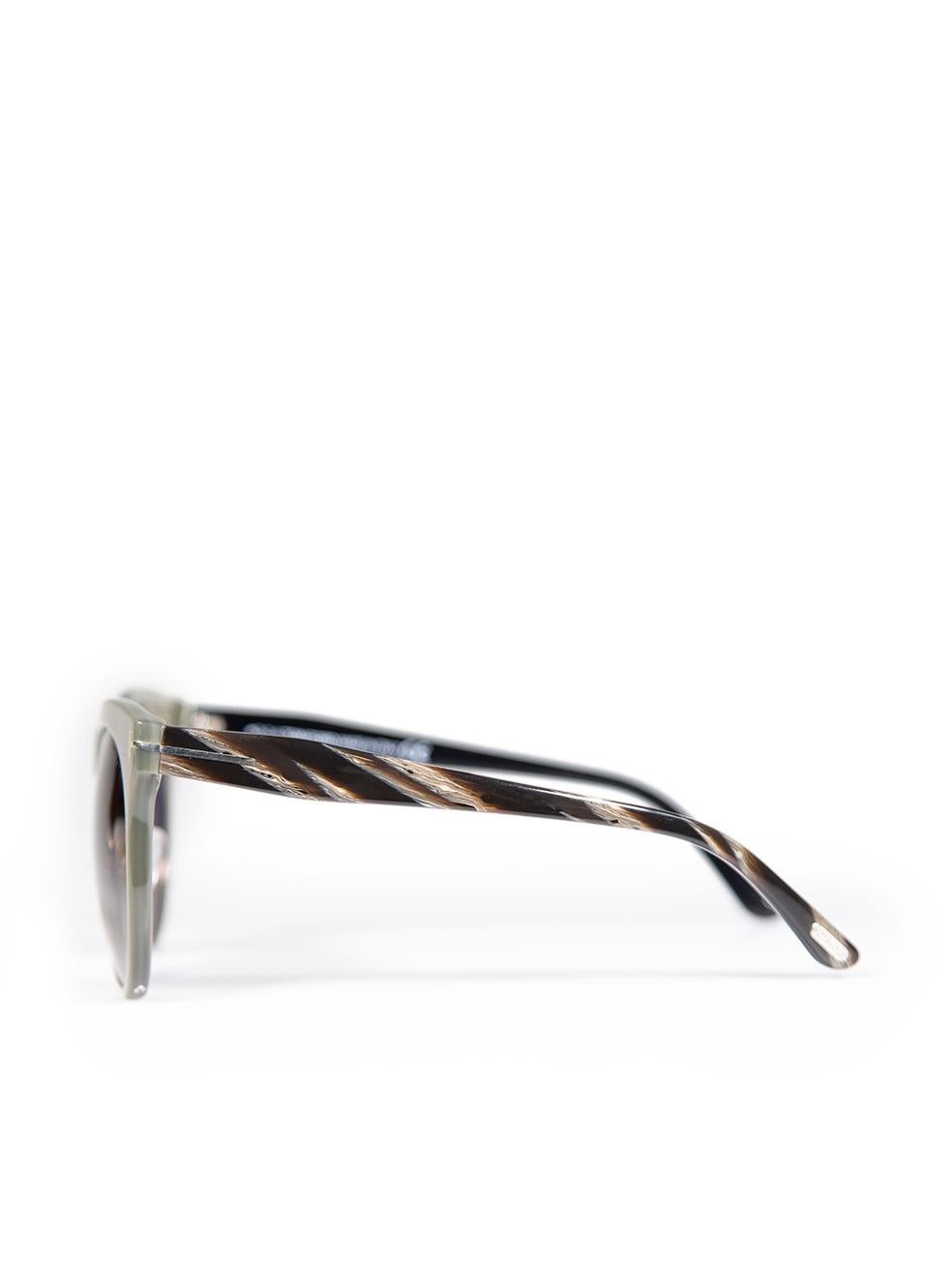 Tom Ford Lunettes de soleil rondes Leona en bronze gris en vente 1