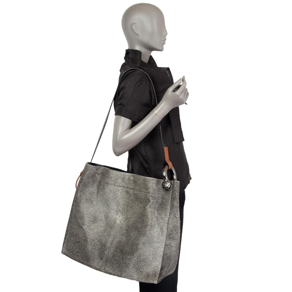 TOM FORD grey calf hair FISHERMAN HOOK HOBO Shoulder Bag 3