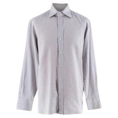 Tom Ford Grey Cotton Checkered Long Sleeve Shirt