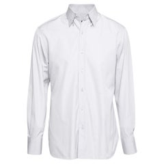 Tom Ford Grey Cotton Long Sleeve Button Front Shirt L