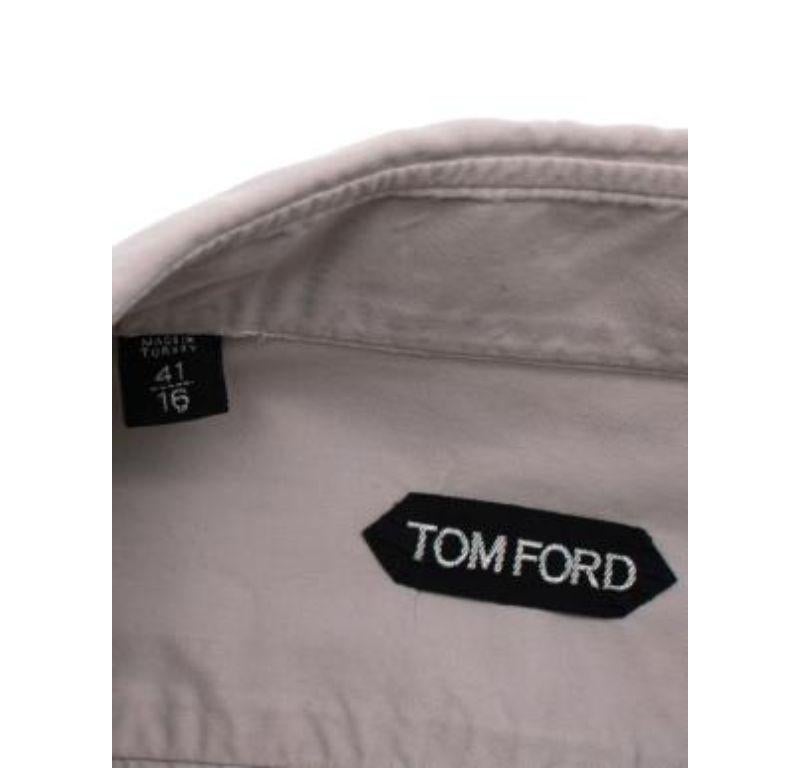 Tom Ford Grey Cotton Long Sleeve Casual Shirt For Sale 5