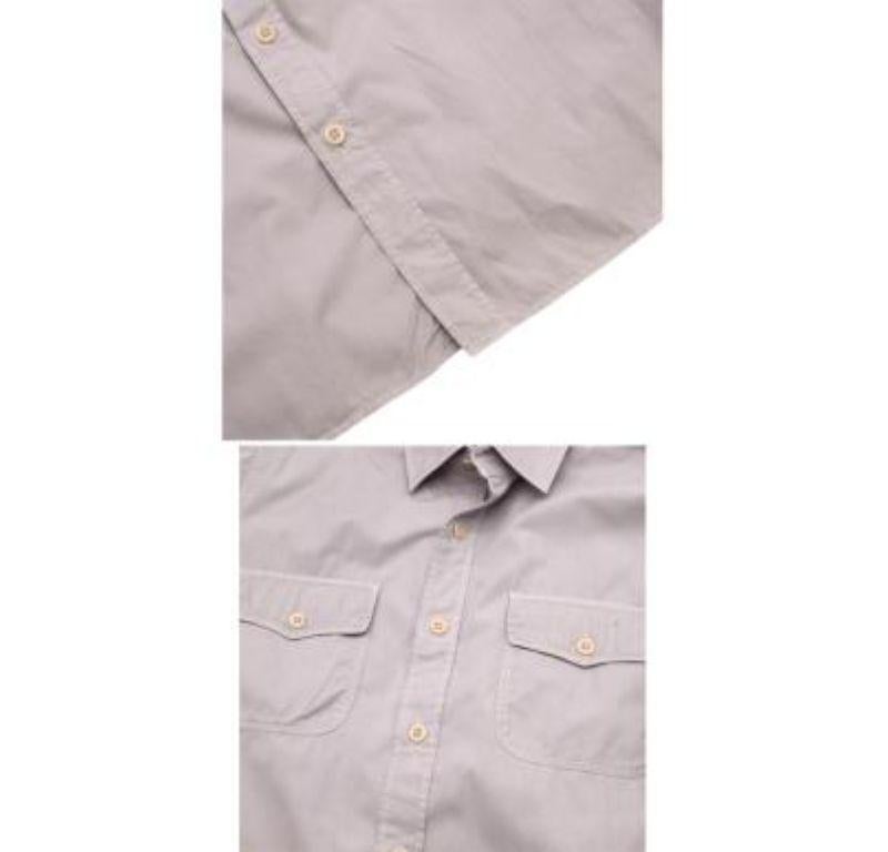 Tom Ford Grey Cotton Long Sleeve Casual Shirt For Sale 1
