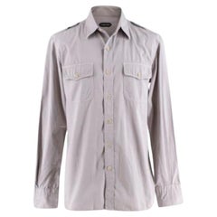 Tom Ford Grey Cotton Long Sleeve Casual Shirt