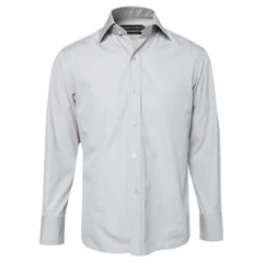 Tom Ford Grey Cotton Long Sleeve Shirt M