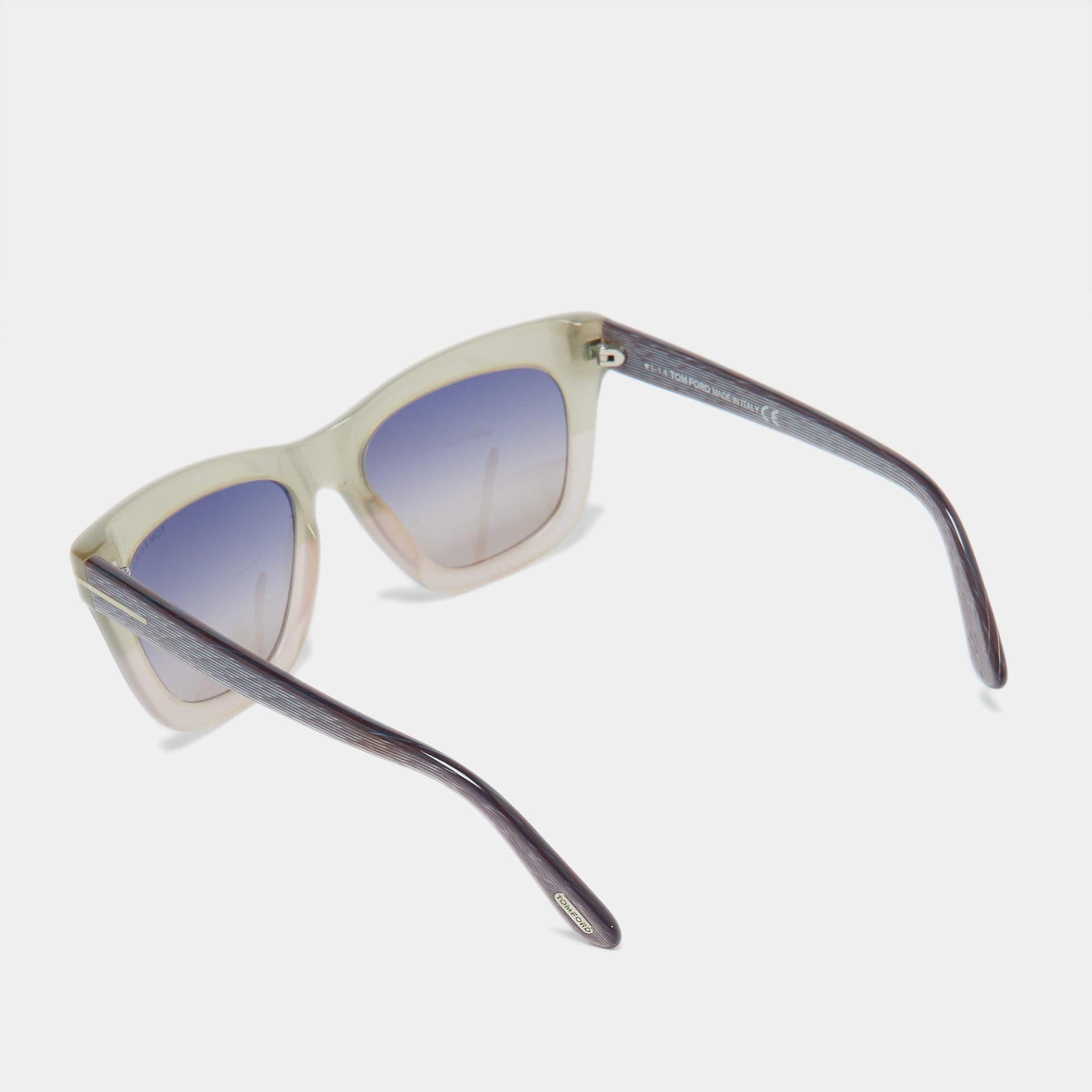 Gray Tom Ford Grey/Grey Gradient TF361 Celina Rectangle Sunglasses