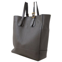 Tom Ford Borsa in pelle grigia con manici