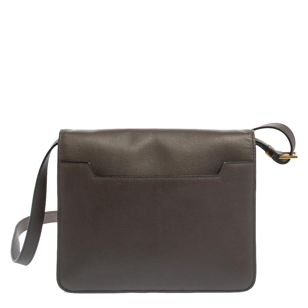 Gray Tom Ford Grey Leather Medium Natalia Shoulder Bag