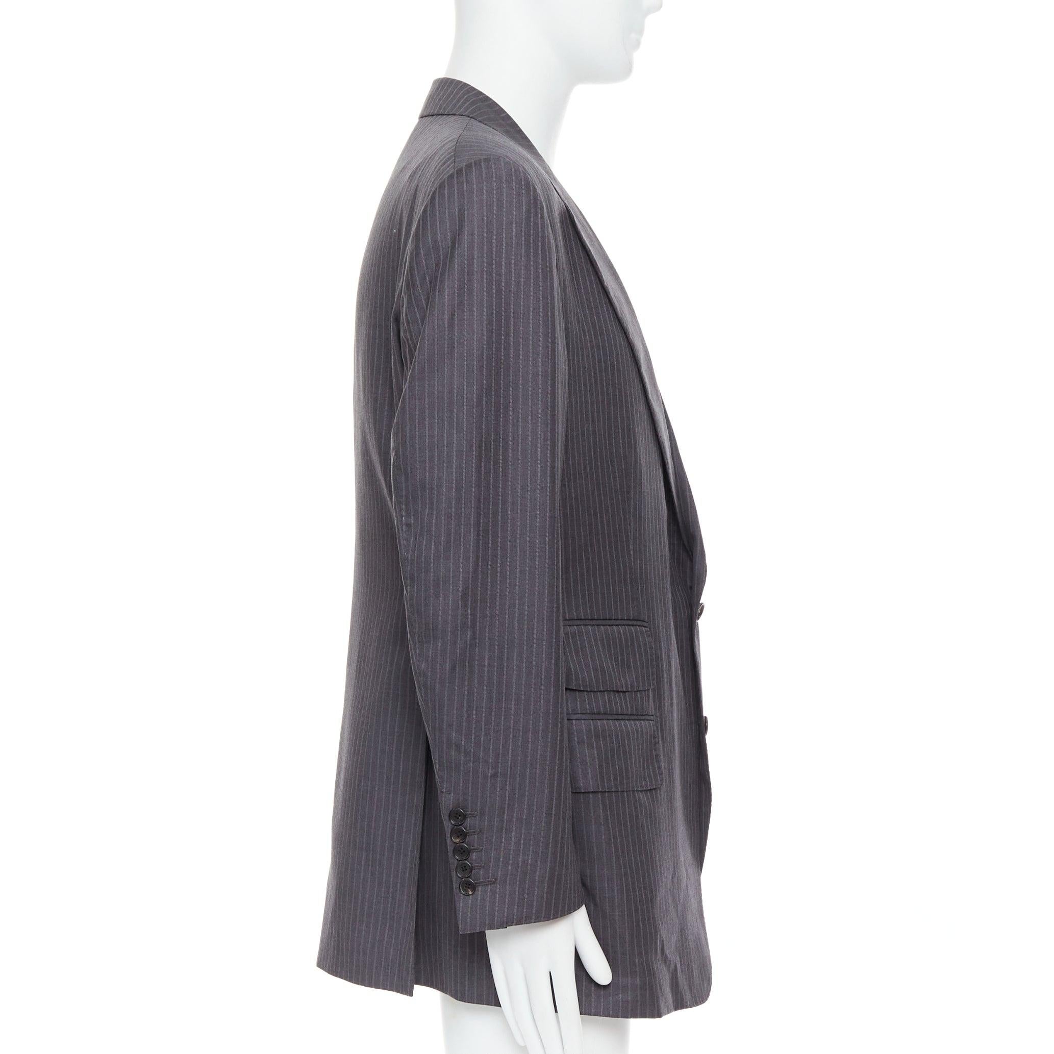 Tom Ford blazer gessato grigio con tasche con patta cucite a mano IT58 4XL In condizioni ottime in vendita a Hong Kong, NT