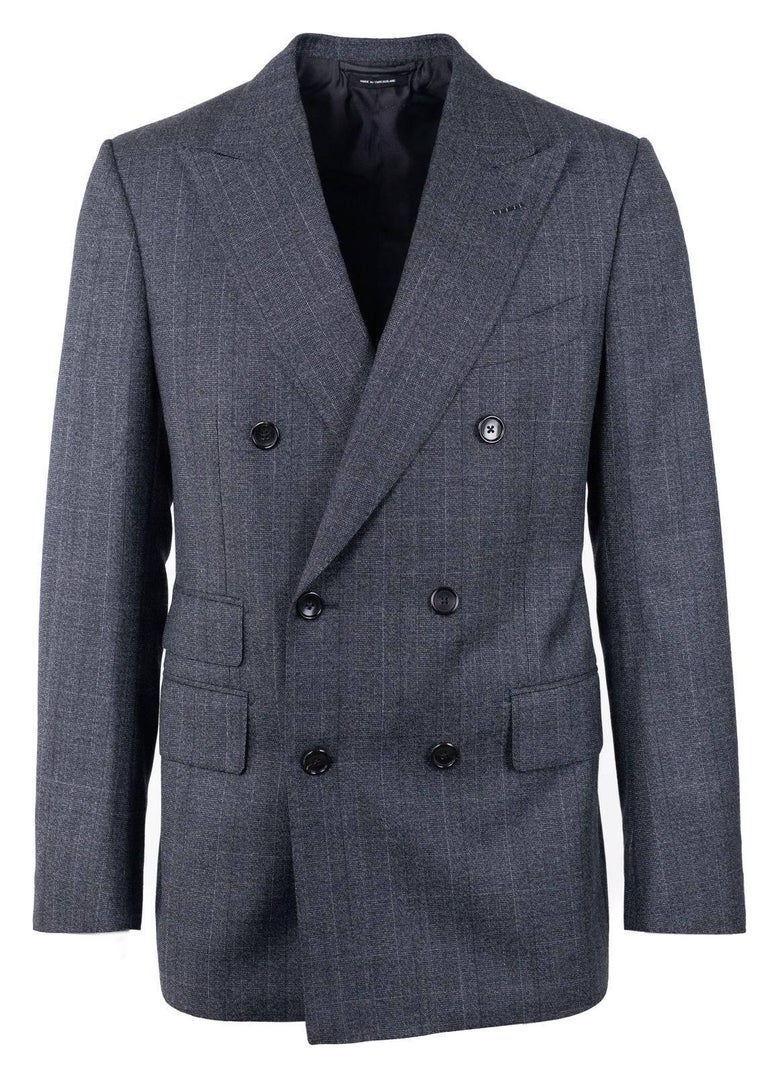 Tom Ford Grey Wool Double Breast Shelton Two Pc Suit For Sale at 1stdibs