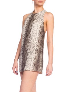 1990S Tom Ford Gucci Snake Skin Print Silk Dress