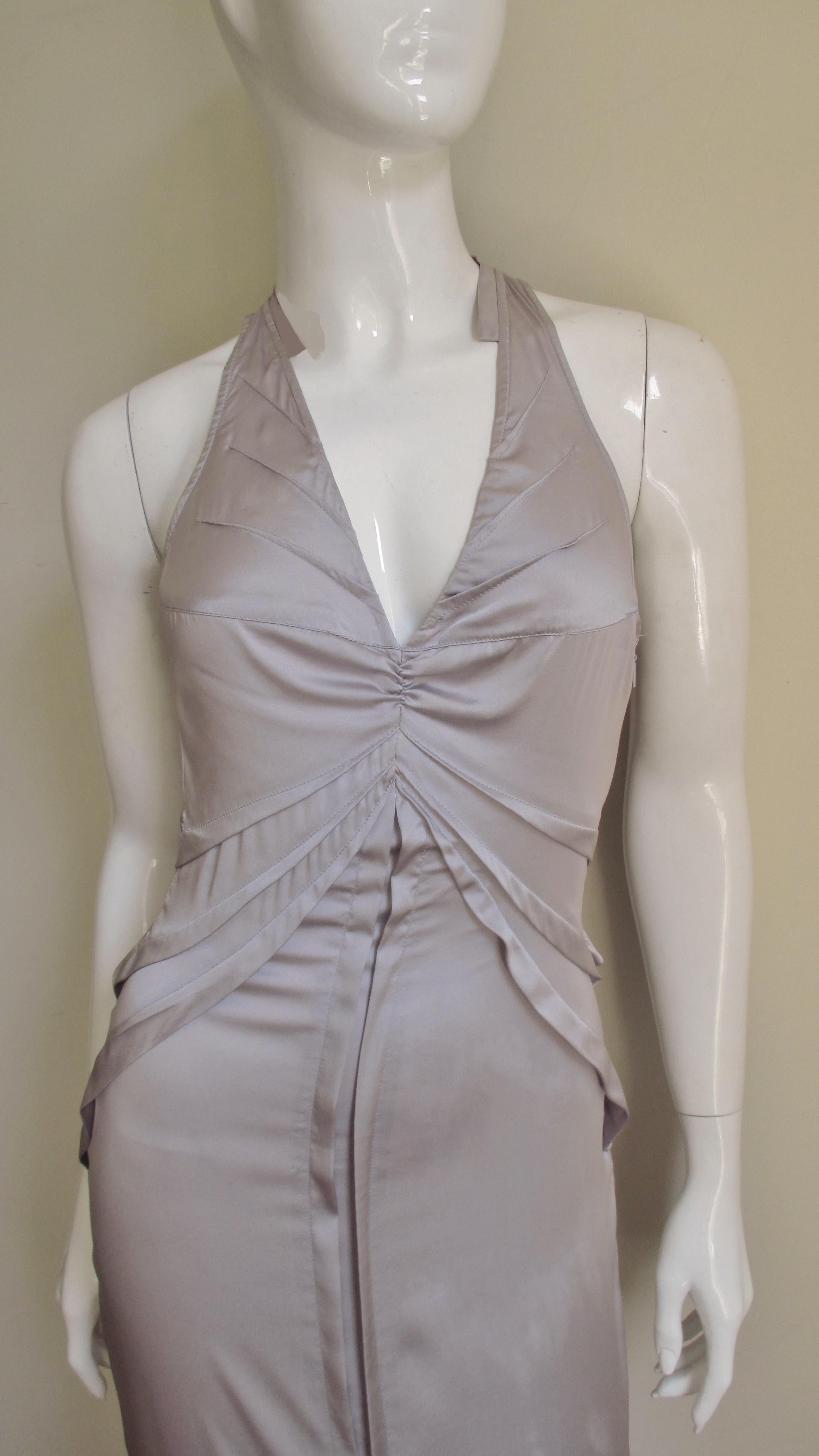 Tom Ford for Gucci Lavender Silk Halter Dress S/S 2003 For Sale at ...