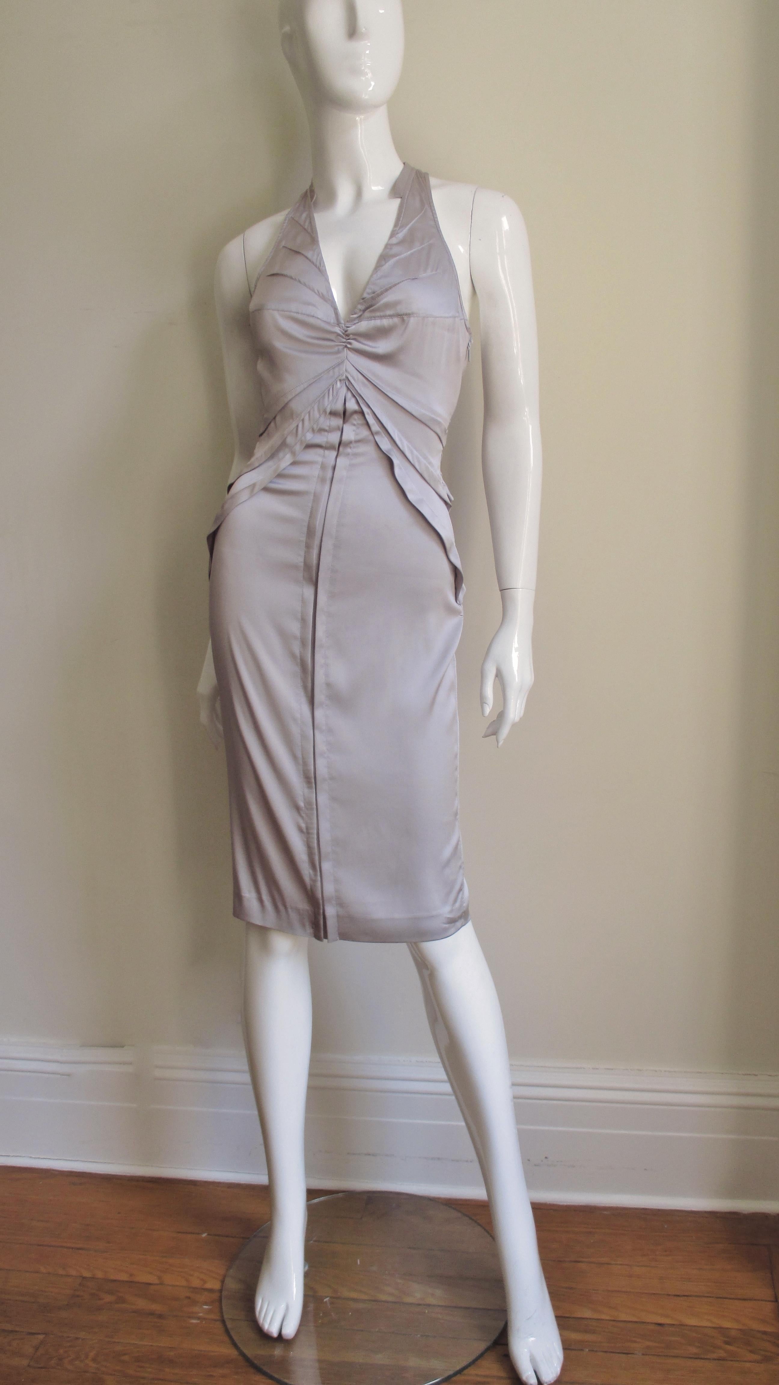  Tom Ford for Gucci Lavender Silk Halter Dress S/S 2003 For Sale 1