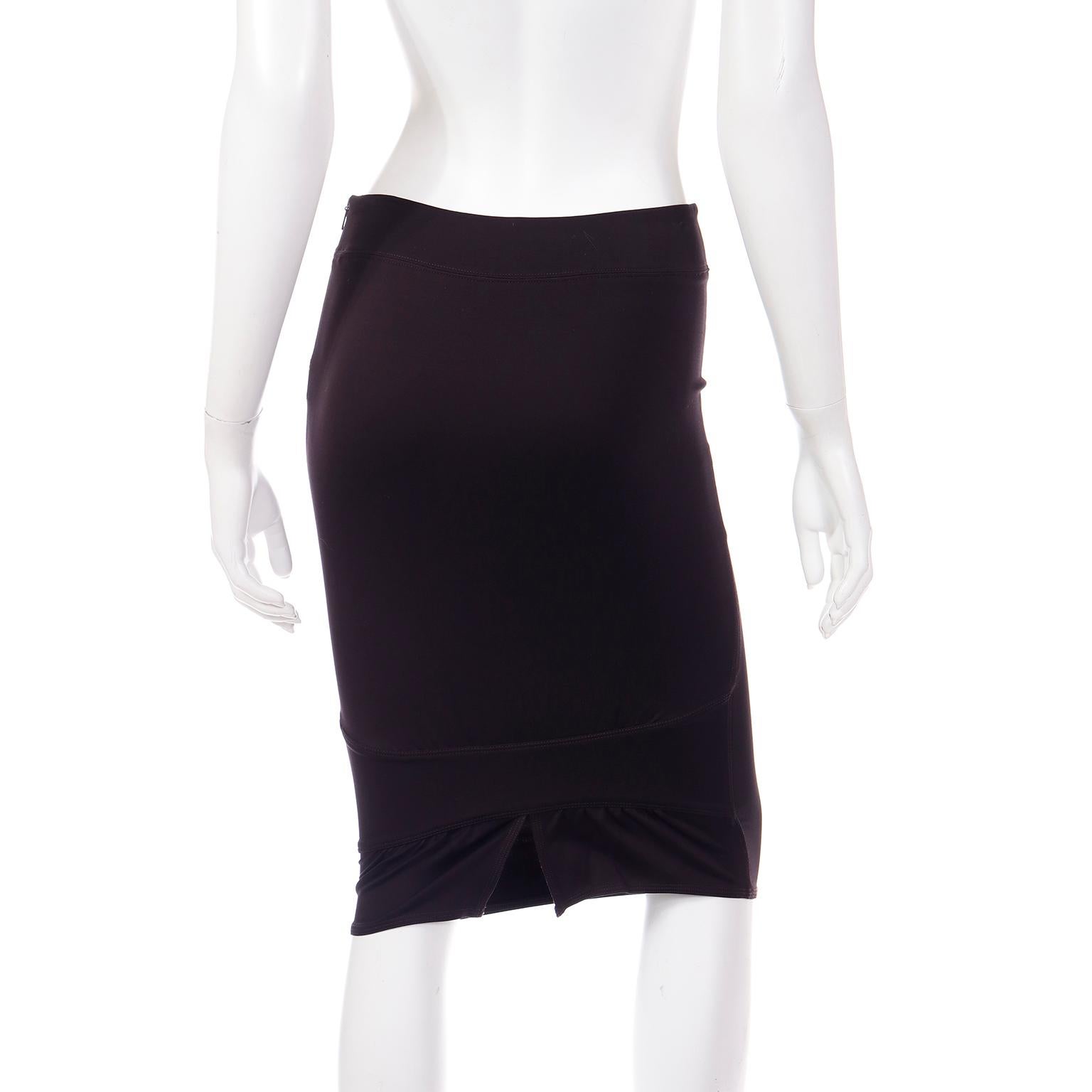 Women's Tom Ford Gucci 2004 Purple Brown Silk Runway Skirt Deadstock w Original Tags For Sale