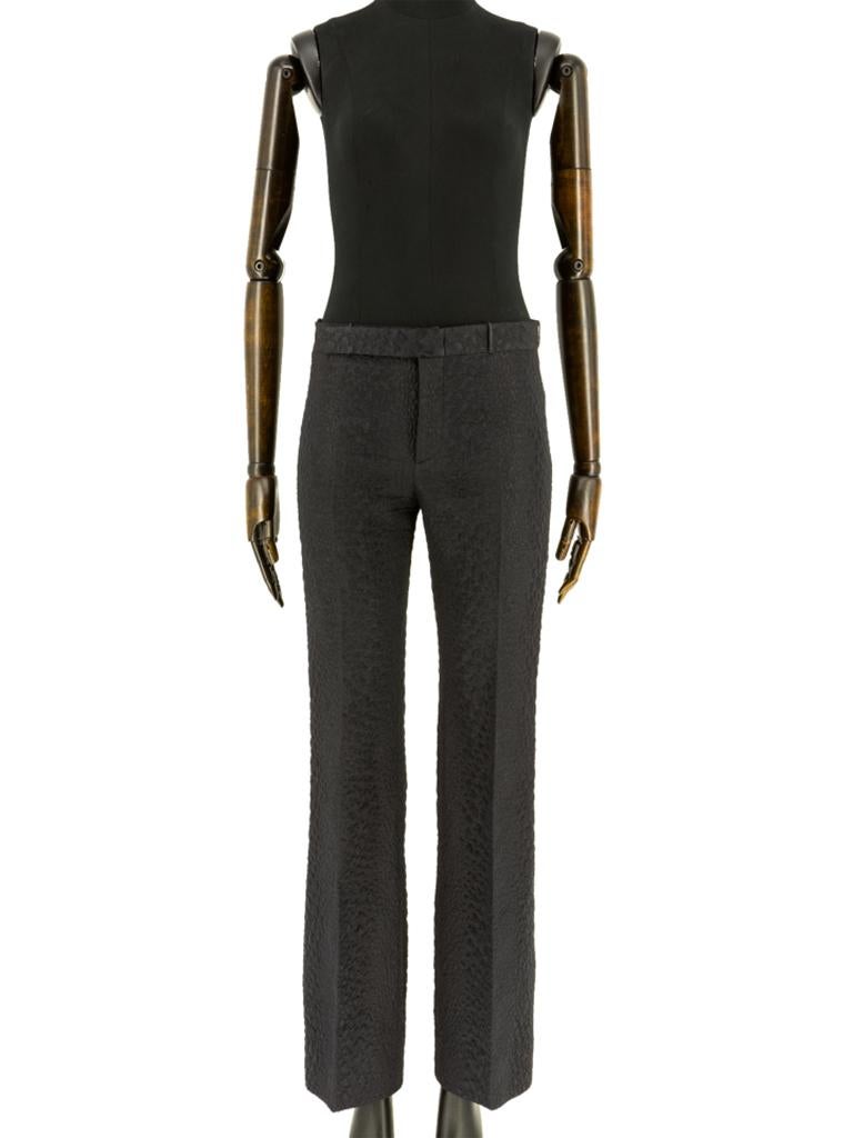 Women's Tom Ford Gucci Black Cloque Jacquard Trousers For Sale