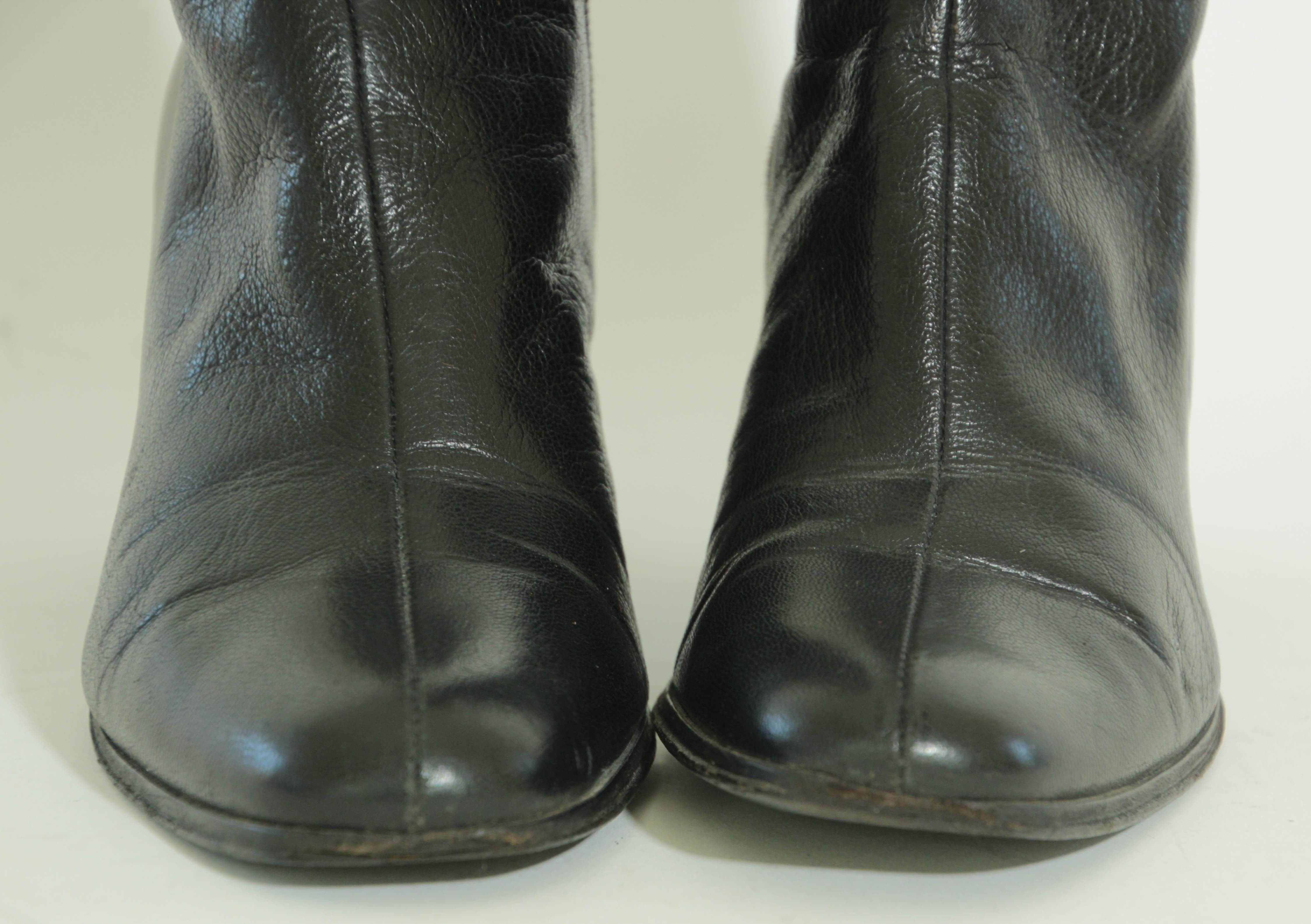 Tom Ford GUCCI Black Leather Boots 1999 For Sale 15