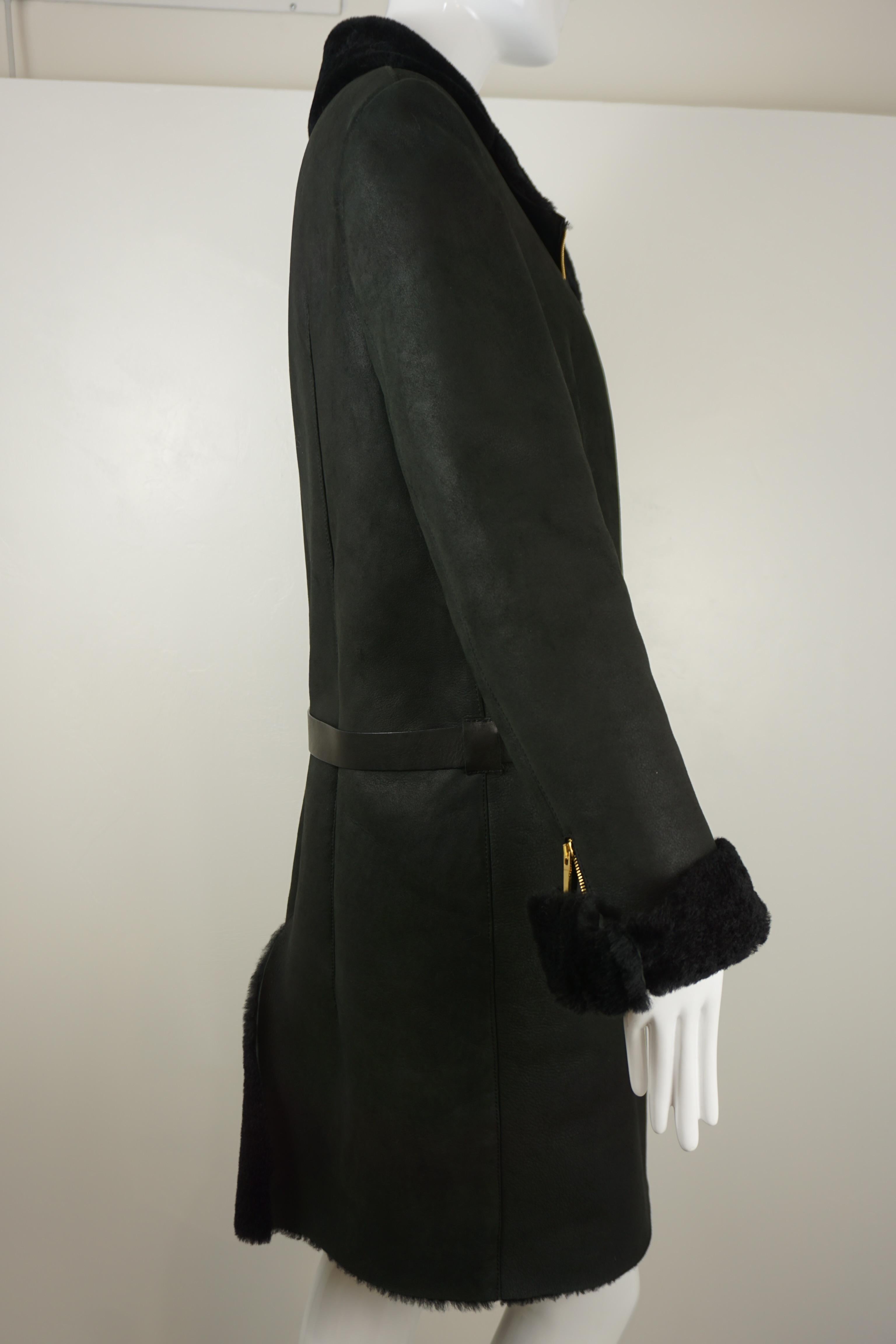 Schwarzer Gucci-Mantel aus Shearling von Tom Ford Damen im Angebot