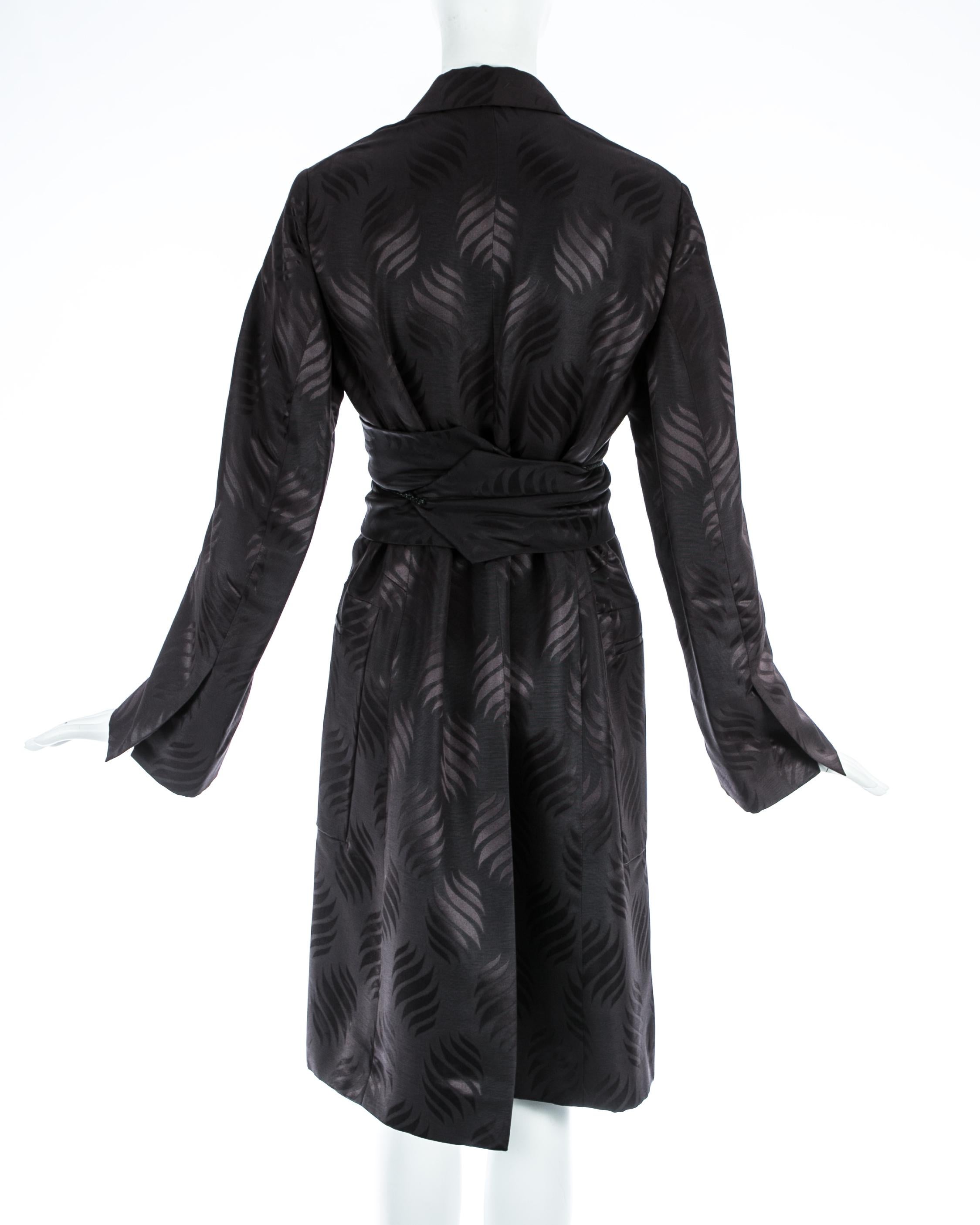 Tom Ford Gucci black silk evening robe with matching Obi belt, A/W 2002 In Excellent Condition In London, GB