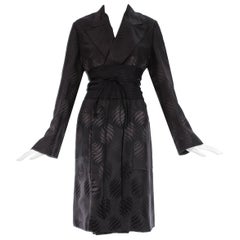 Tom Ford Gucci black silk evening robe with matching Obi belt, A/W 2002