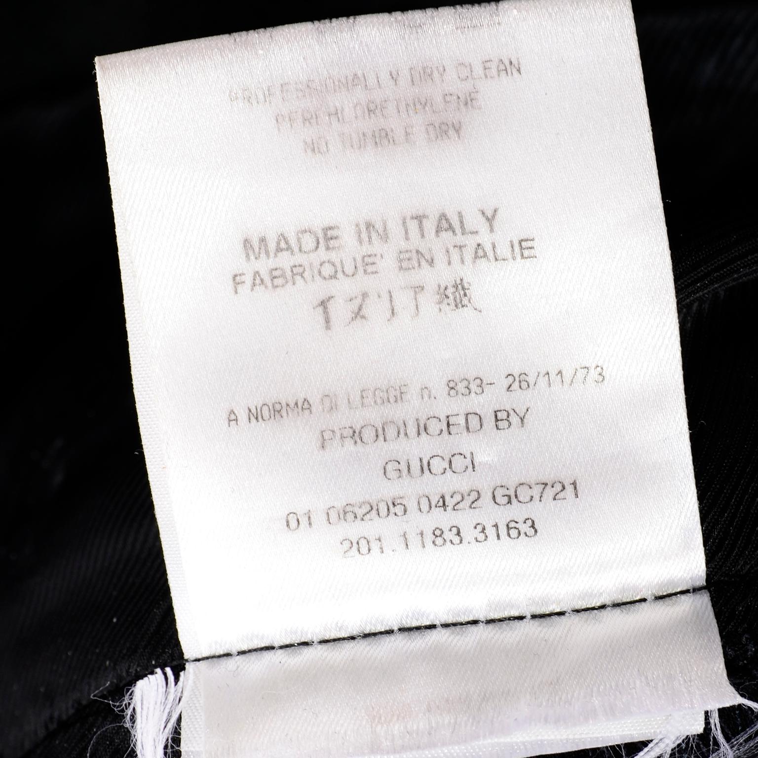Tom Ford Gucci F/W 2001 Runway Black Wool Zipper Pants w Leather Trim Size 38 13