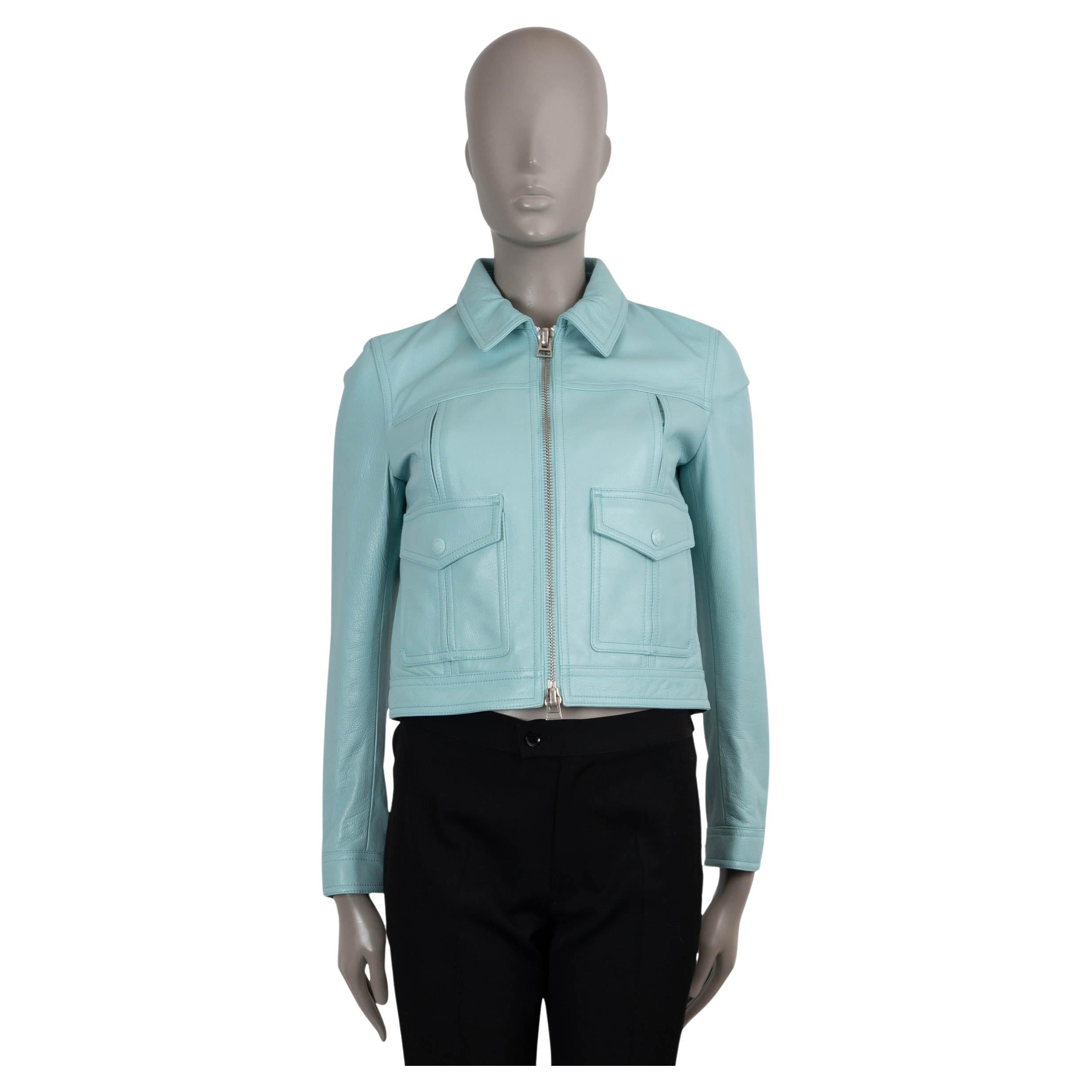 Tom Ford Giacca 2024 in pelle grigio turchese Harbor 40 S in vendita