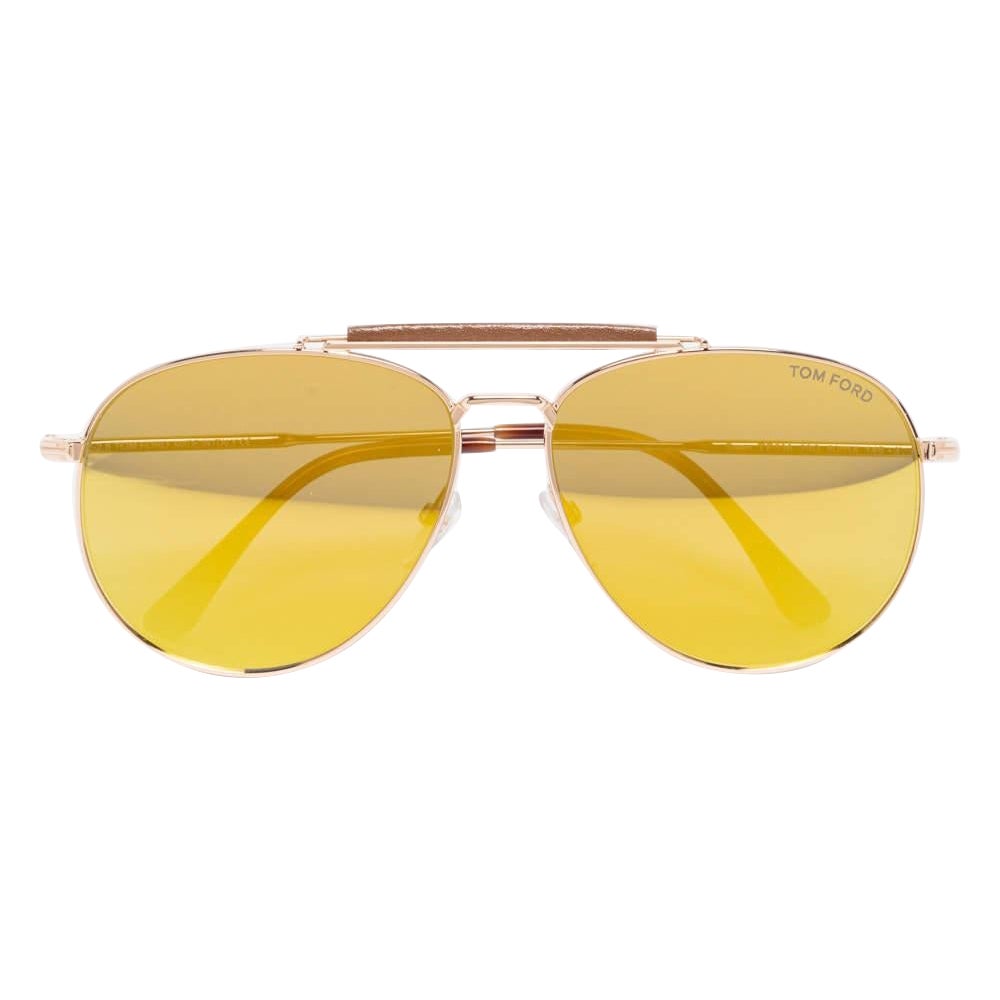 Tom Ford Havana Brown Sean TF536 Aviator Mirrored Sunglasses