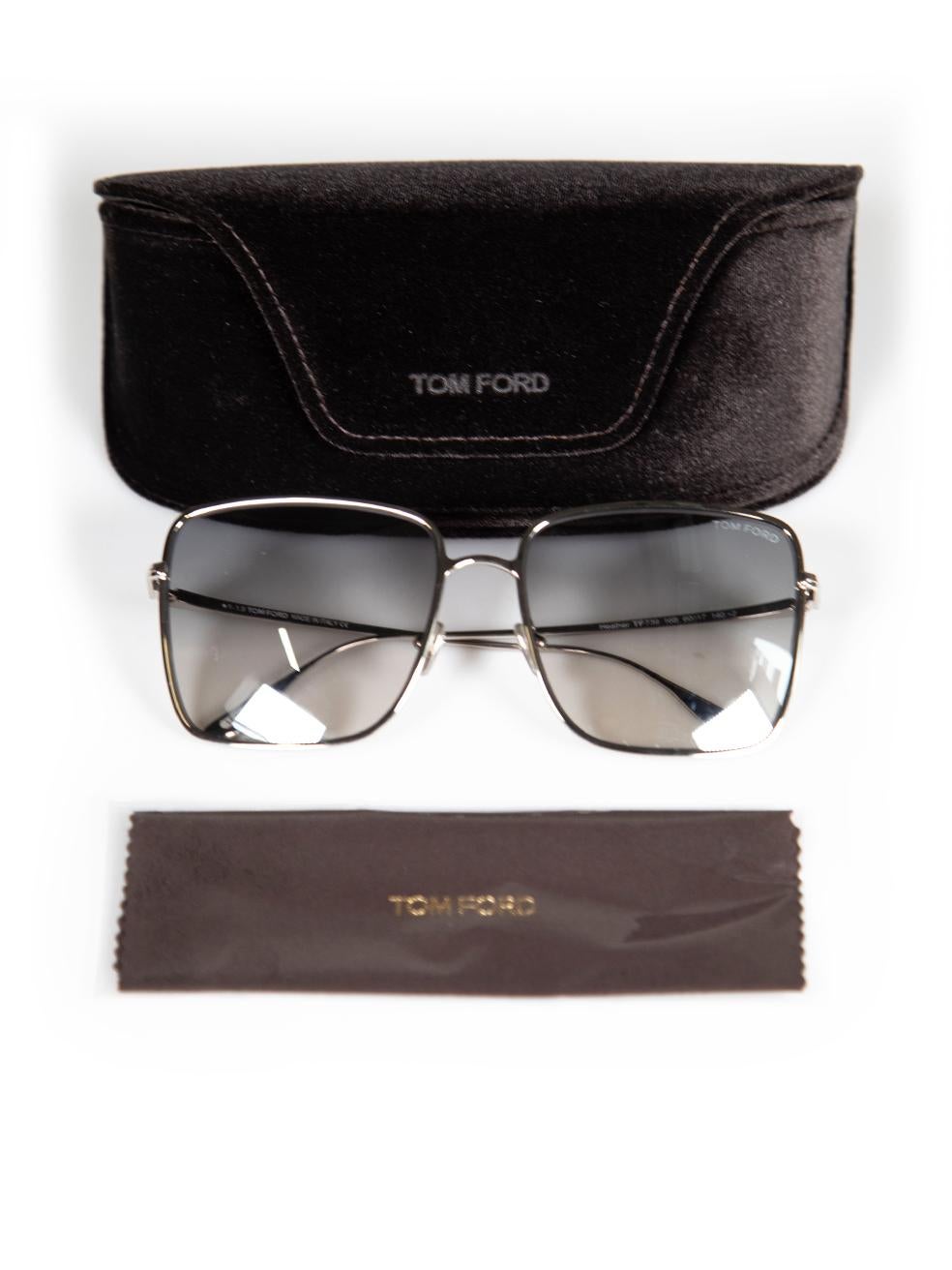 Tom Ford Heather Grey Smoke Square Sunglasses For Sale 4