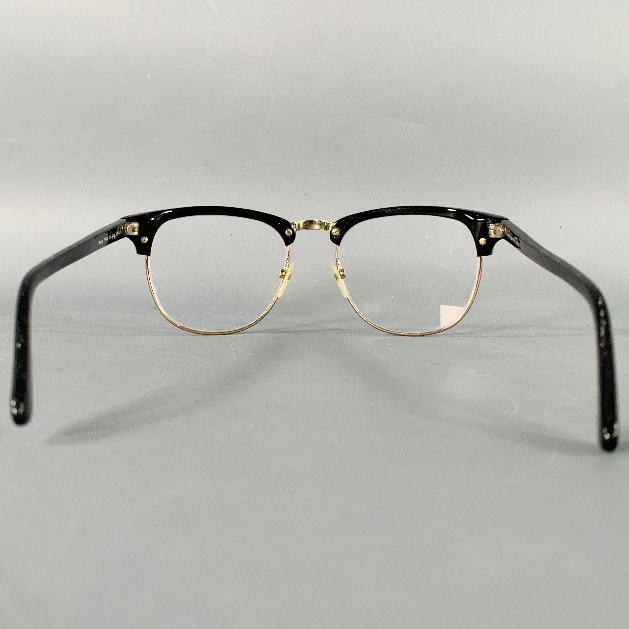 TOM FORD Henry Black Acetate Semi Rimless Frames In Good Condition For Sale In San Francisco, CA