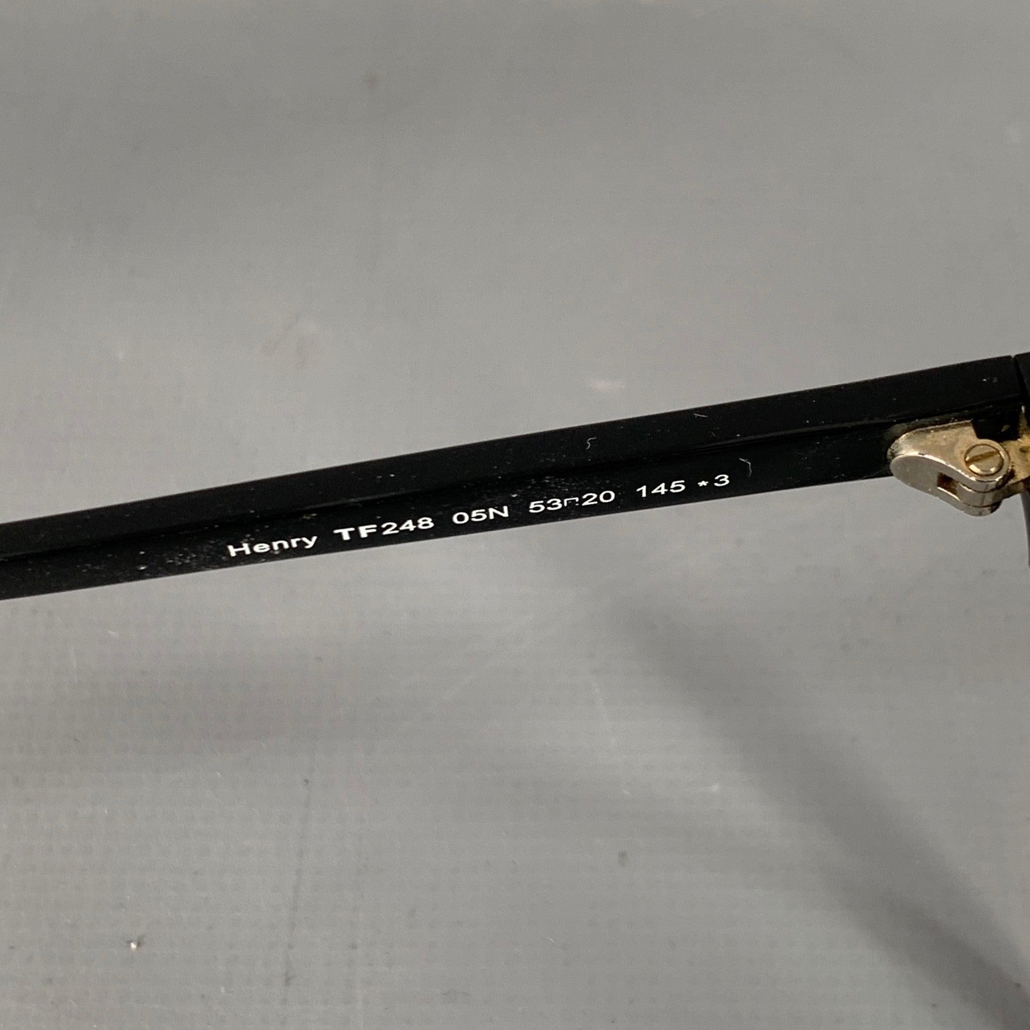 TOM FORD Henry Black Acetate Semi Rimless Frames For Sale 1