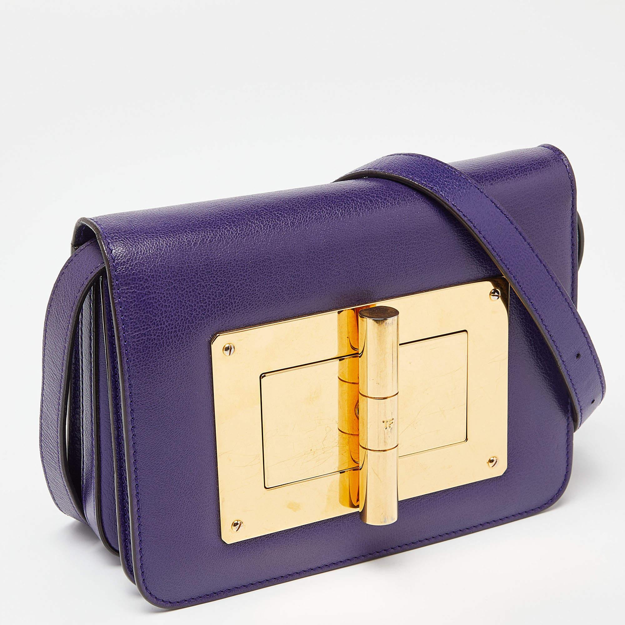 Women's Tom Ford Indigo Leather Small Natalia Crossbody Bag For Sale