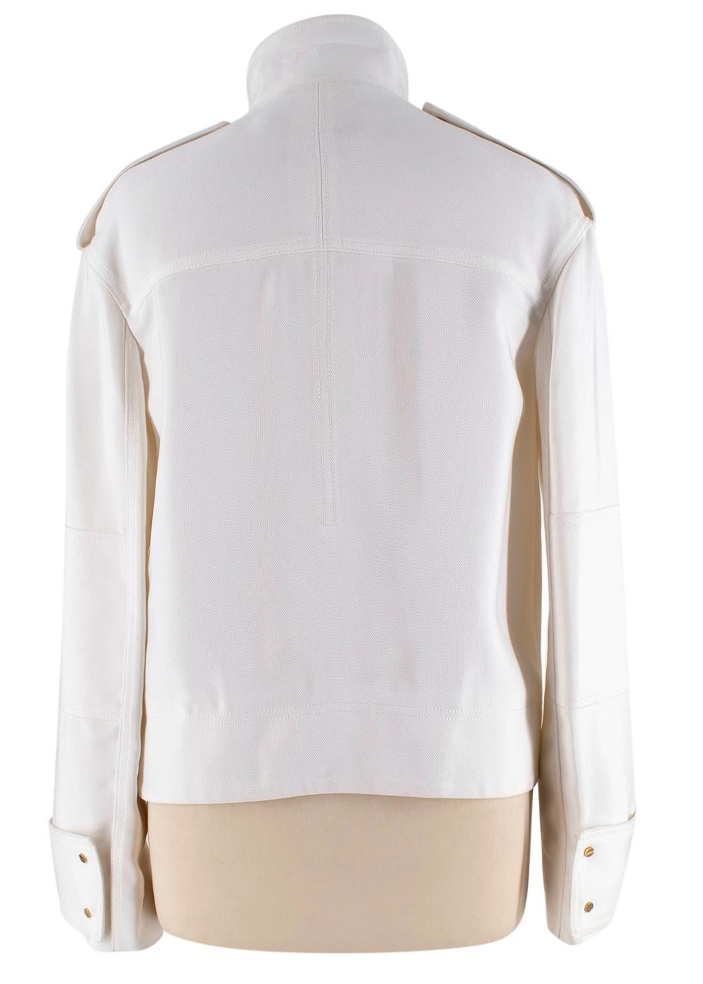 Gray Tom Ford Ivory Military Style Jacket - Size US 0 For Sale